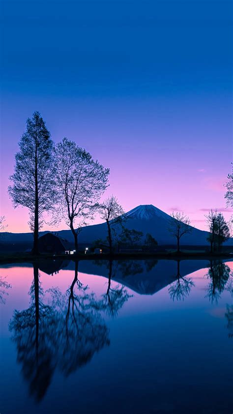 富士山湖光山色高清手机壁纸 自然山水风景手机壁纸图片_风景图片_套图小吧