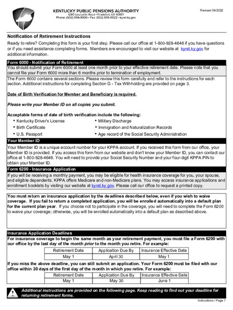 Fillable Online Form 6000, Notification of Retirement Fax Email Print ...