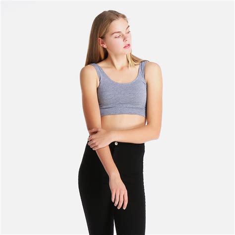 Cotton Spandex Crop Top - Athletic Grey American Apparel T-Shirts ...