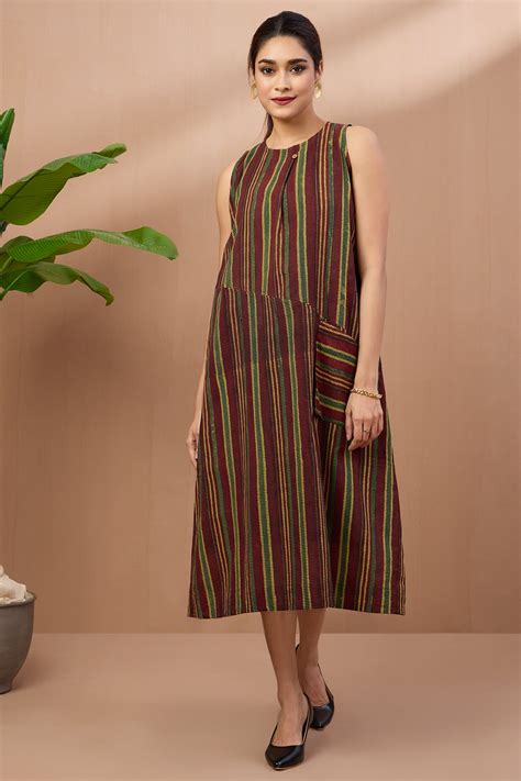 sleeveless box pleat dress - rustic spectrum - maati crafts