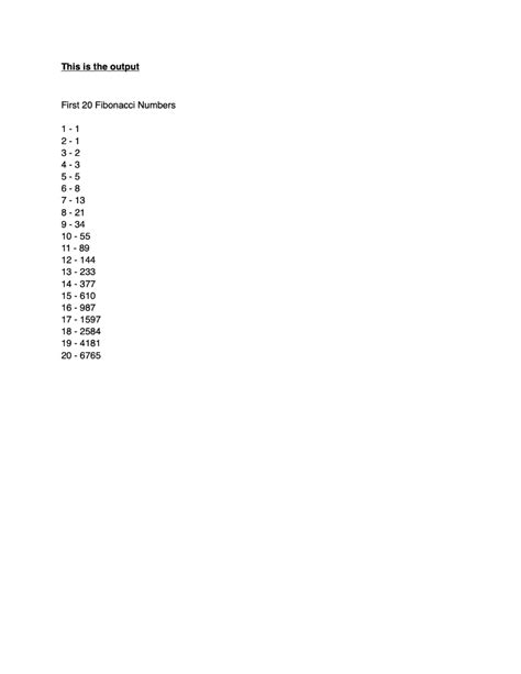 Image result for Algorithm of Fibonacci Number Less than 20