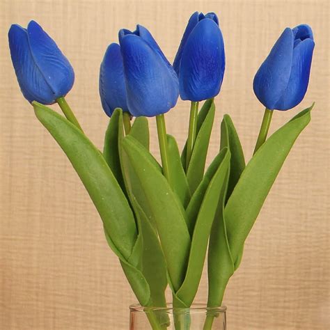 Buy TIED RIBBONS Artificial Tulip Flowers Bunch for Vase (Set of 5 ...