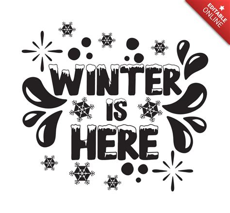 Winter Is Here T-Shirt Design Template | Free Design Template