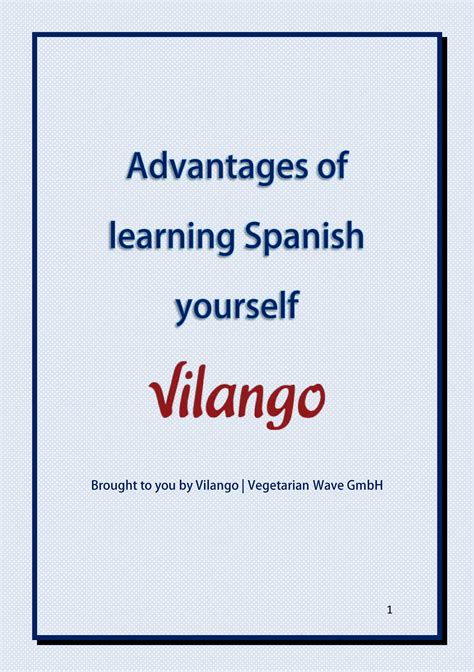 Advantages of learning spanish yourself | PDF