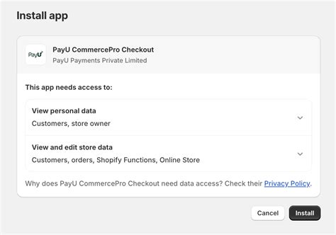 Install CommercePro Checkout App