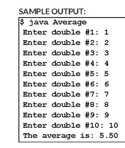 Image result for Java Program for Average of Numbers