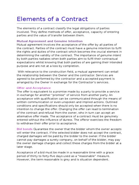 Image result for Basic Elements of a Contract