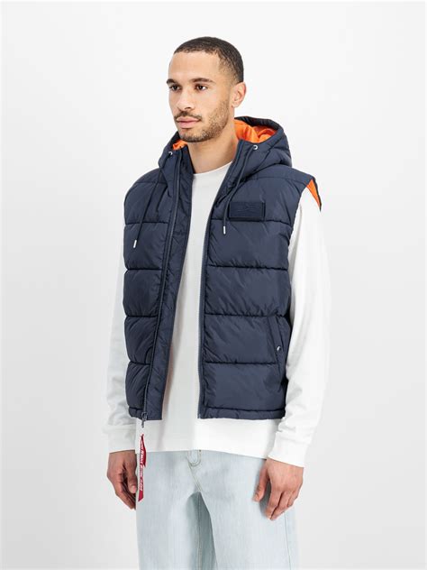 Hooded Faux Down Puffer Vest | Alpha Industries