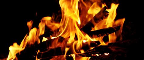 Download wallpaper 2560x1080 bonfire, fire, darkness, flame dual wide ...