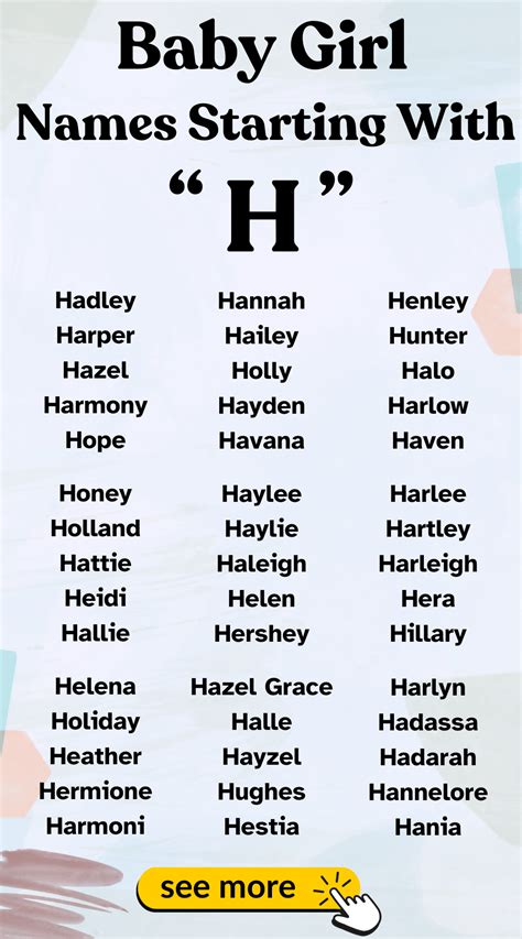 H names for a girl - Artofit