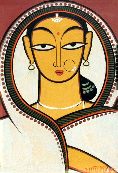 Woman In White - Jamini Roy - Bengal Art Painting - Art Prints by ...