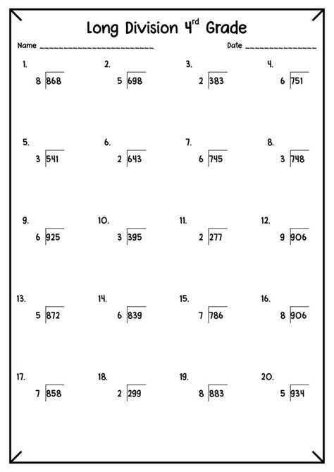 Image result for Long Division Practice Problems