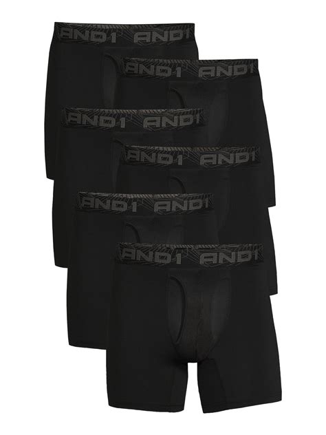 AND1 Men's Underwear Pro Platinum Boxer Briefs, 6 Pack, 6 Inch, Stretch ...