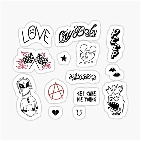Buy decalsLil Peep Tattoo Pack - Lil Peep Merch Sticker - Sticker ...