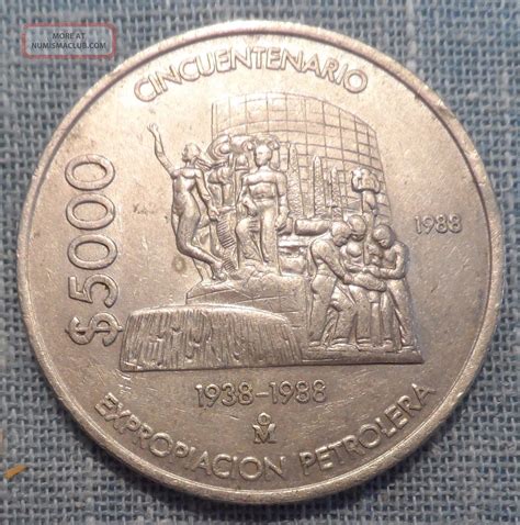 Mexico 1988 5000 Pesos Foreign Coin Km 531 Rjs - A