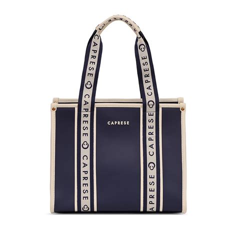 Buy Caprese Trinity Tote Medium Navy Solid Women's Office Handbag at ...