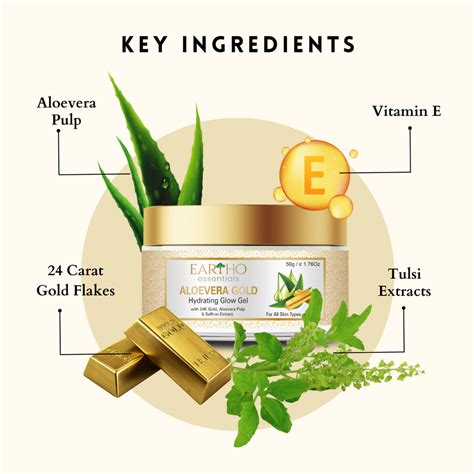 Ayurvedic 24K Gold Aloevera Face Hydrating Gel - Eartho Essentials