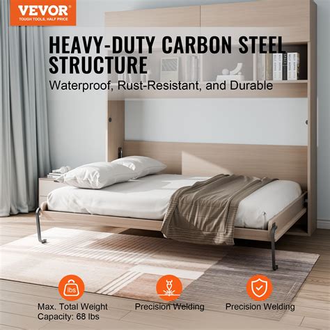 VEVOR Murphy Bed Kit, Queen Size, Deluxe DIY Wall Bed Mechanical ...