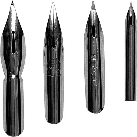 Comic Pen 4 Type Nibs Set, Soft G pen nib×1, Hard G pen nibs×1, Maru Pen nib×1, Saji Pen nib×1 ...