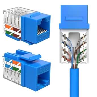 cat6 rj45 Keystone Jack Punch-Down Network Blue (20) : Amazon.in ...