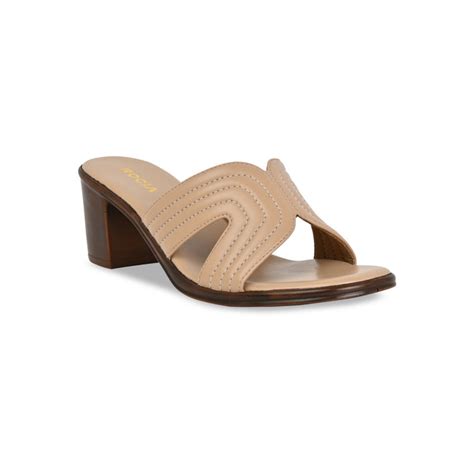 Buy ROCIA By Regal Beige Women Block Sandal Heels Online