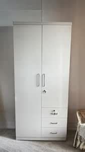 illfordd furniture 2 Door Wardrobe with Drawer and Storage in Frosty ...