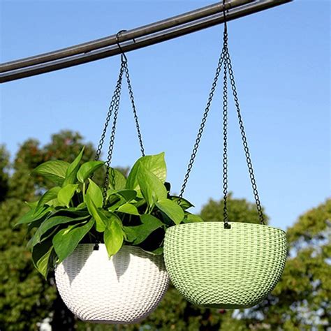 Fashion Plant Hanging Basket Flower Pot Stainless Steel Chain Planter ...