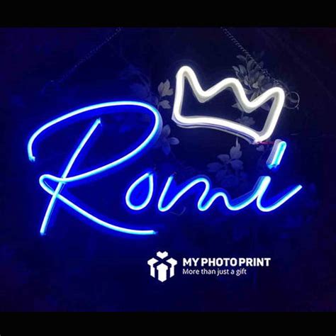 Personalized Crown & Name Neon Sign – MyPhotoPrint.in