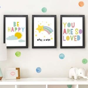 Motivational Wall Posters with Frame for Girls Boys Kids Room Play ...