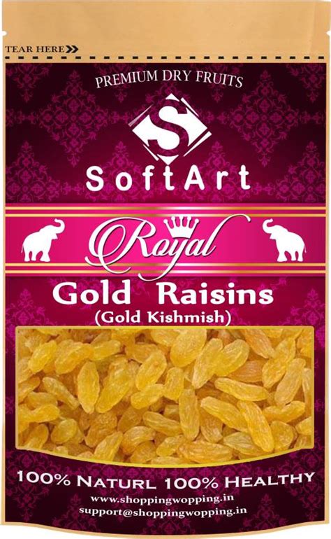 Soft Art Royal (Gold Kishmish) Gold Raisins Vaccum Pack Raisins (100 ...