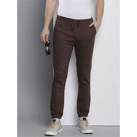 Buy The Indian Garage Co Men Brown Solid/Plain Joggers Online