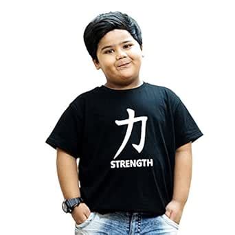 Buy HEYUZE 100% Cotton Printed Black Half Sleeve Kids Boys Round Neck T ...