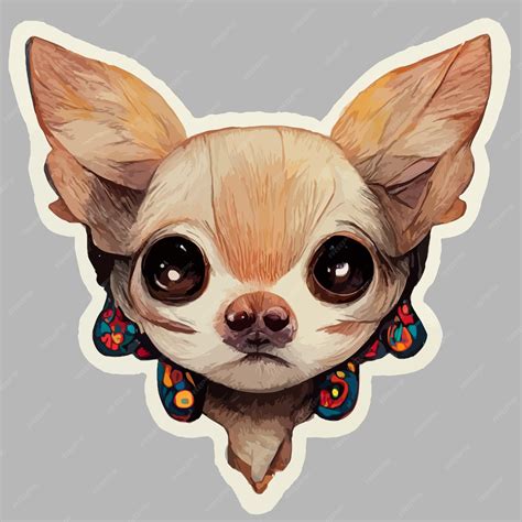 Schattige kawaii Chihuahua sticker clip art pastel goth vibe hond ...