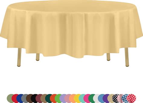 Amazon.com: ZIMPLEWARE Premium Ivory Plastic Table Cloth Disposable (12 Pack) Round Tablecloth ...