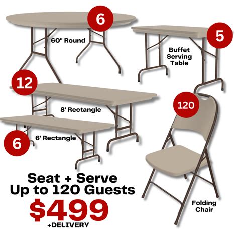 120 Guest Table and Chair Rental Trailer | TNC Rentals | Table & Chair ...