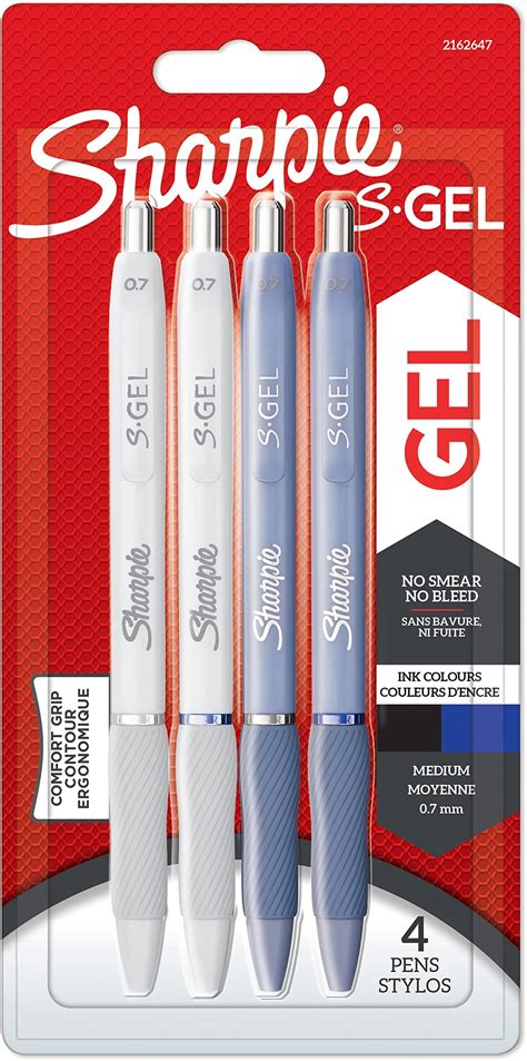 Sharpie® S Gel Pens, Fine Point, 0.5 mm, Black Barrels, Blue Ink, Pack ...
