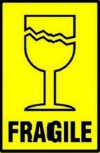 BlackDreams 10.16 cm Fragile Stickers/Labels with Attractive Big Glass ...