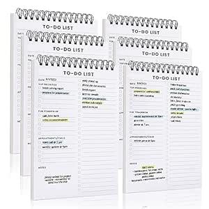 To Do List Notepad 6 Pack: Has Multiple Functional Sections - 5.2 x 8 ...