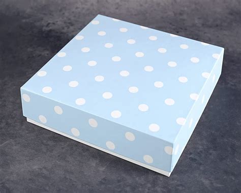 Buy Bespokeprintin Polka Blue Design Square Gift Box (Pack of 24 Boxes ...