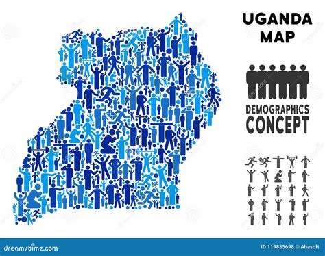 Demographics Uganda Map stock vector. Illustration of geographic - 119835698