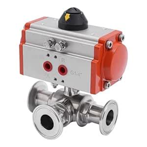 304 Ball Valve Pneumatic Valve Sanitary Three way Quick Release Ball ...