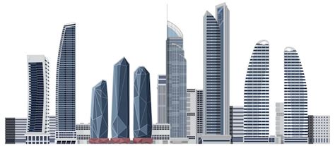 Set of high rise building in gold coast queensland australia | Free Vector