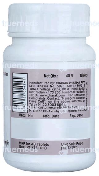 Charak Calcury Tablets 40 - Uses, Side Effects, Dosage, Price | Truemeds