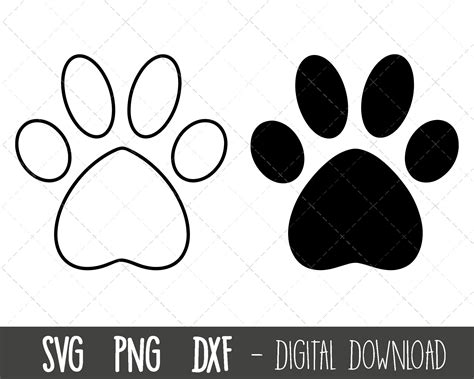 Dog Paw Print SVG Paw Print Outline Svg Paw Svg Animal Paw - Etsy Israel