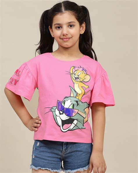 Tom & Jerry Printed Relaxed Fit Tshirt For Girls – Kidsville