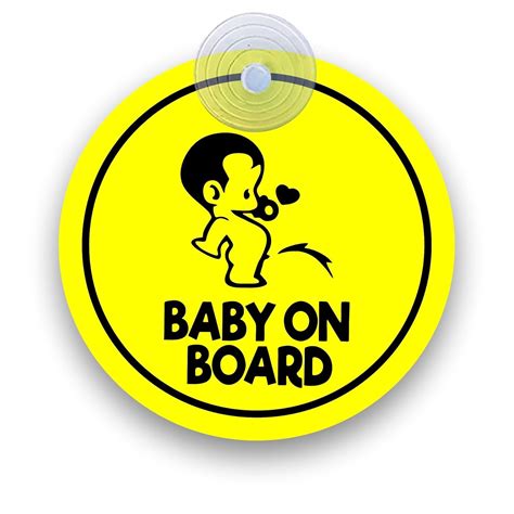 STUDPEEK Funny Baby On Board Sticker for Car Exterior Suction Vaccum ...