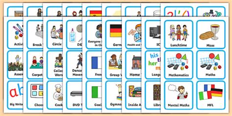 First and Second Class Visual Timetable