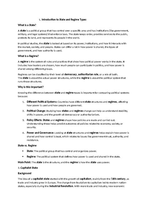 Unit 5 CCPA - Understanding State and Regime Types - Studocu