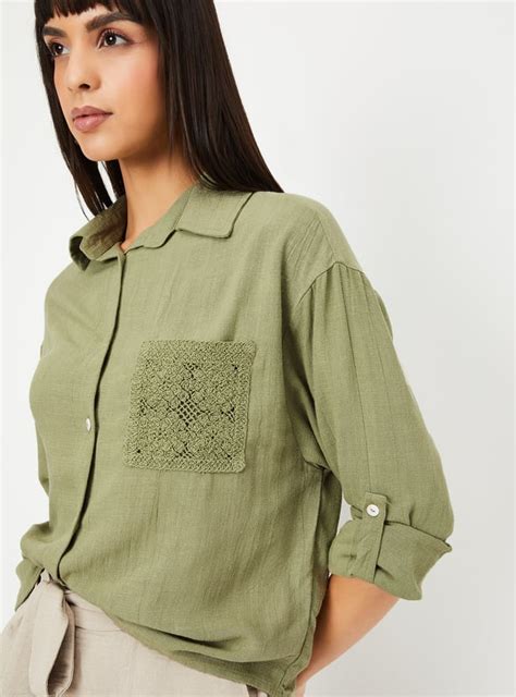 Buy Kalki x Max Women Embroidered Patch Pocket Shirt Online at just Rs ...