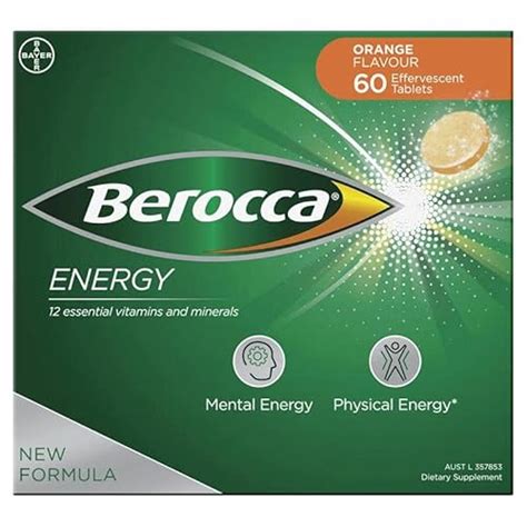 Buy Berocca Energy Vitamin B & C Orange Flavour Effervescent Tablets 60 ...
